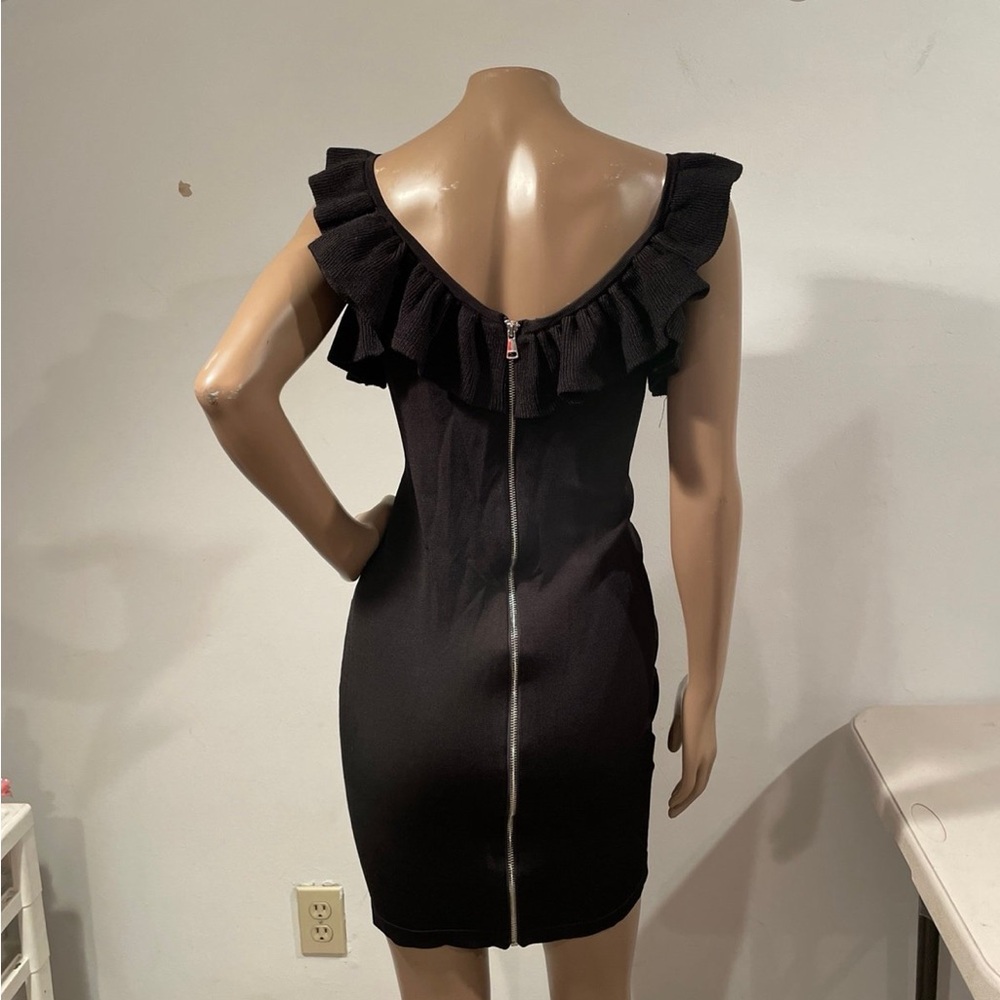 Bebe Bodycon Black Ruffle Dress - Picture 5 of 6